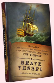 Book cover showing a Renaissance ship sailing into stormy waters