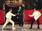 Production photo of fencing duel