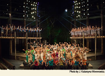Photo of cast of Odyssey on stage