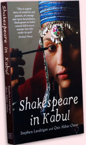 Cover of Shakespeare in Kabul with woman in Persian head dressing applying mascara