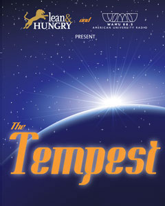 Poster of Lean & Hungry's The Tempest, with a sun dawning over a planet on a starry blue field