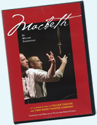 Cover of DVD with Macbeth reaching for vision of a daggar in a mirror