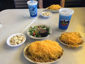 Photo of food on table at Skyline Chili