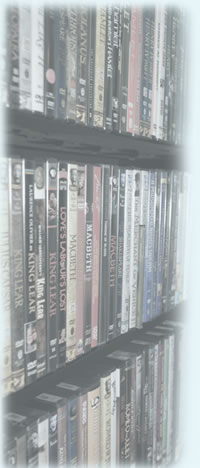 Collection of DVDs in bookcase