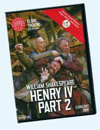 DVD box cover, picturing Falstaff fighting with Fang and Mistress Quickly